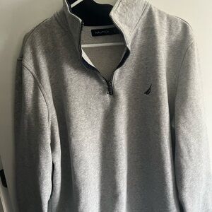 Nautica Men's Gray Quarter-Zip Sweater